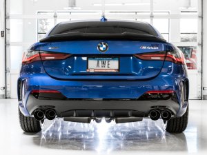 BMW 3 Series Performance Exhaust - AWE Tuning - Cat Back, Resonated Touring Edition, Quad Tips - Diamond Black - `19-`27